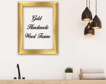 Gold Wood Frame Perfect for Picture Photo Poster Wedding Art Decor Modern Contemporary finish