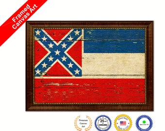 Kansas Vintage Flag Gifts Home Decor Wall Art Decorative Framed Canvas Print Rustic Urban Office Handcrafted Man Cave wall Hanging