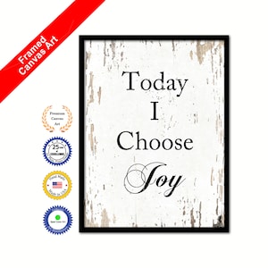 Today I Choose Joy Quote Saying Canvas Print Picture Frame Home Decor Wall Art Gift Ideas