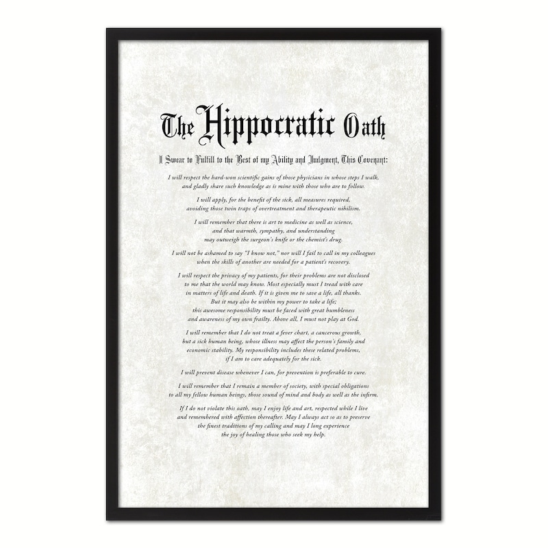 Hippocratic Oath White - Etsy