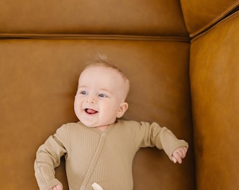 Cowboy-joggingbroek: lichtbruin geribbelde top met broek met cowboyprint, baby-outfit