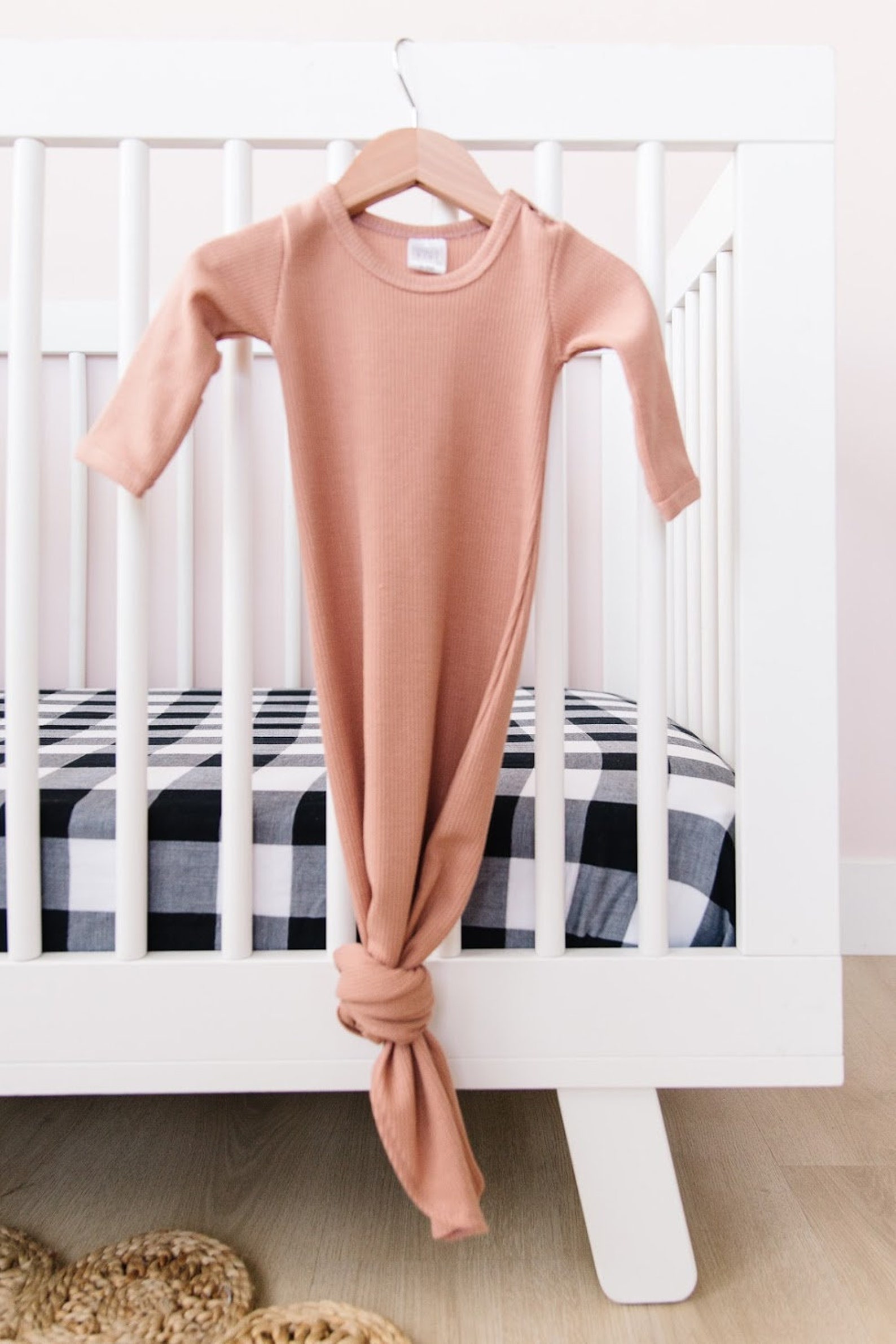Newborn Sleeper Gown Crew Neck Mauve Knotted Sleeper Gown Etsy