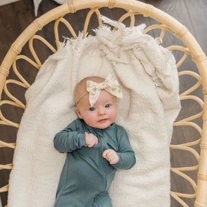 Dark Turquoise Footed Romper 0-3 M, **sizing Runs Bigs, Fits up to 6 M, Baby Shower, Trending Baby, Modern Baby Clothes, Soft Bamboo Romper