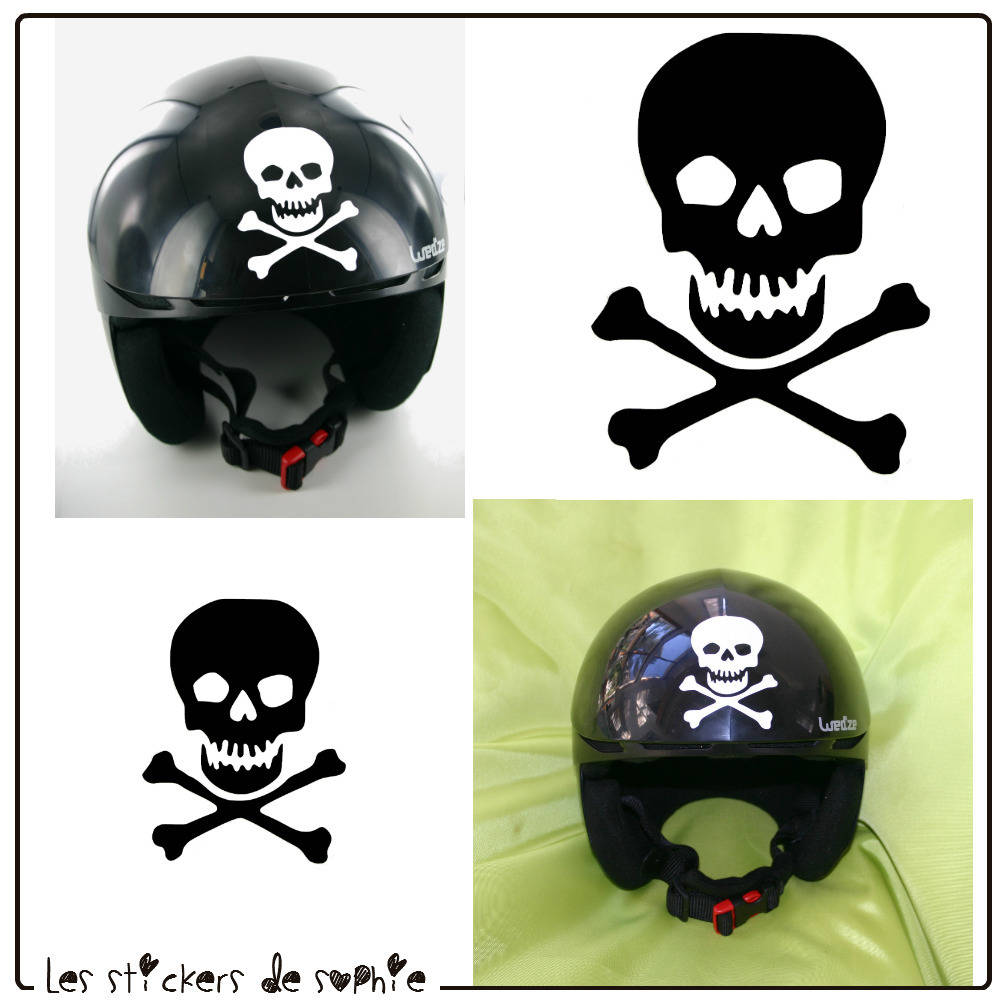 2 Stickers to stick on your ski helmet decal skull stickers Etsy