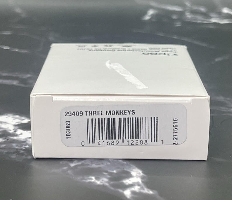 Zippo Three Monkeys Black Matte Windproof Pocket Lighter, 29409 image 4