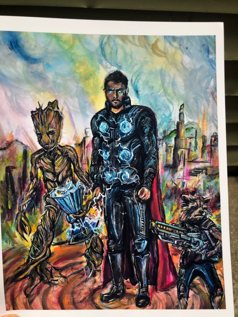 Thor Tree and Rabbit Original Art Glossy Print ...