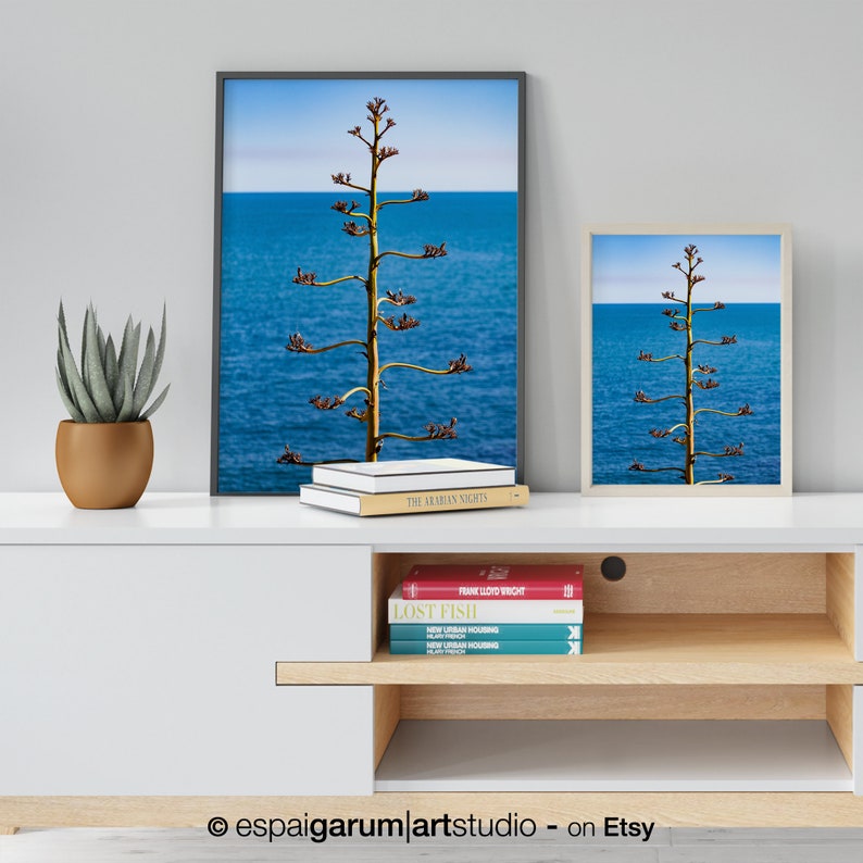 Photographic art of the Mediterranean Sea to print. Minimalist style to decorate your home or office. Interior. Modern image 2