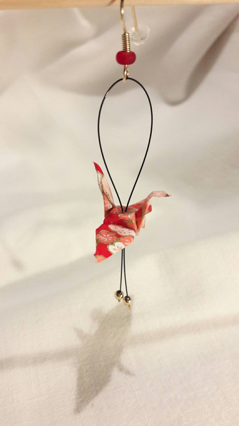 Boucles d'oreilles ORIGAMI grue image 6