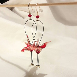 Boucles d'oreilles ORIGAMI grue image 1