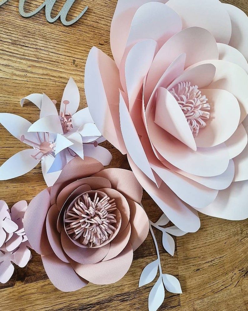 Girl's Large Paper Flower Wall Art Display// Pink and Etsy UK