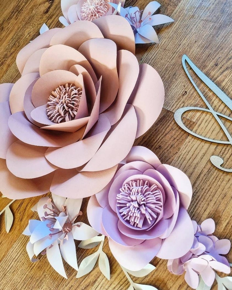 Girl's Large Paper Flower Wall Art Display// Pink and Etsy UK