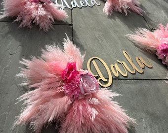 Pink Pampas Arrangement || Pink pampas, girls pampas decoration, pampas wall decor, pampas salon decoration, pink pampas decor, pink pampas