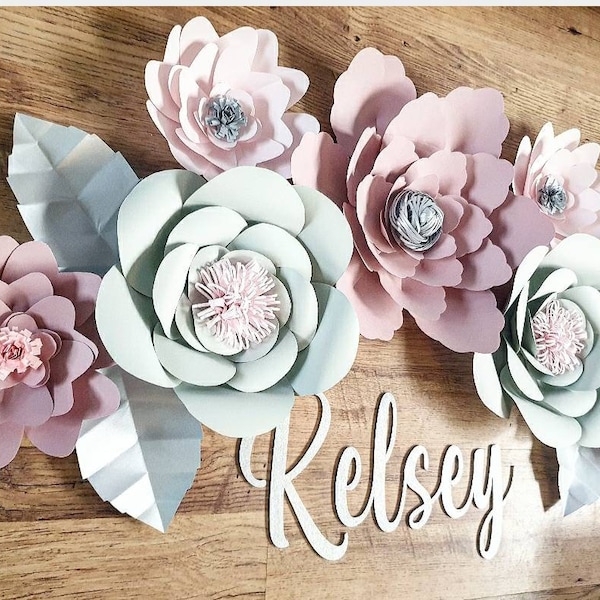 Grey Paper Flowers Etsy