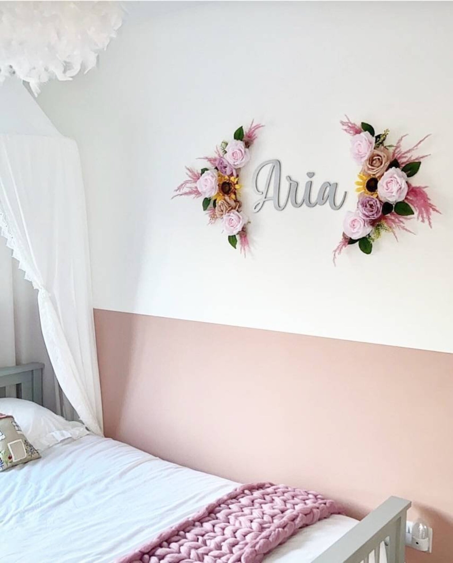 Artificial Flowers for Nursery Wall // Nursery Flowers Silk Etsy