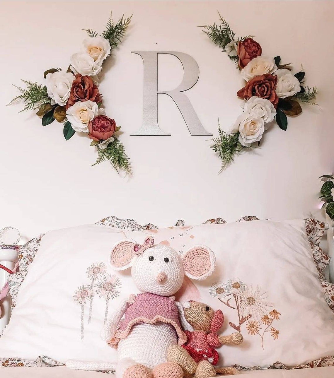 Artificial Flowers for Nursery Wall // Nursery Flowers Silk Etsy