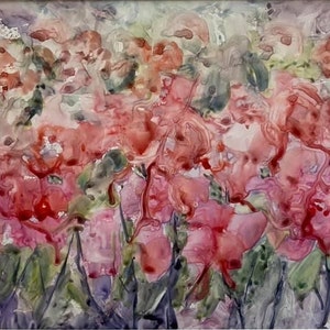 Ein Cottage Garden, Original Aquarell/ Aquarellmalerei mit Matte Board und Backing Board im Cellophanbeutel, 50cm x 40cm