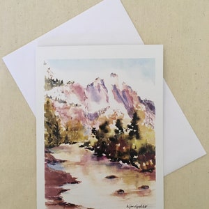 Yosemite National Park USA, Blank Greeting Card 5 x 7 inches with Envelope in Cellophane Bag.  Prints from my original Watercolor Paintings