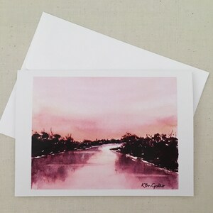 Dusk, Blanko-Grußkarte 13 x 18 cm mit Umschlag in Cellophantasche. Drucke von meinen originalen Aquarellbildern.