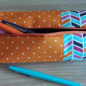 Trousse à stylos ou feutres rectangulaire en coton