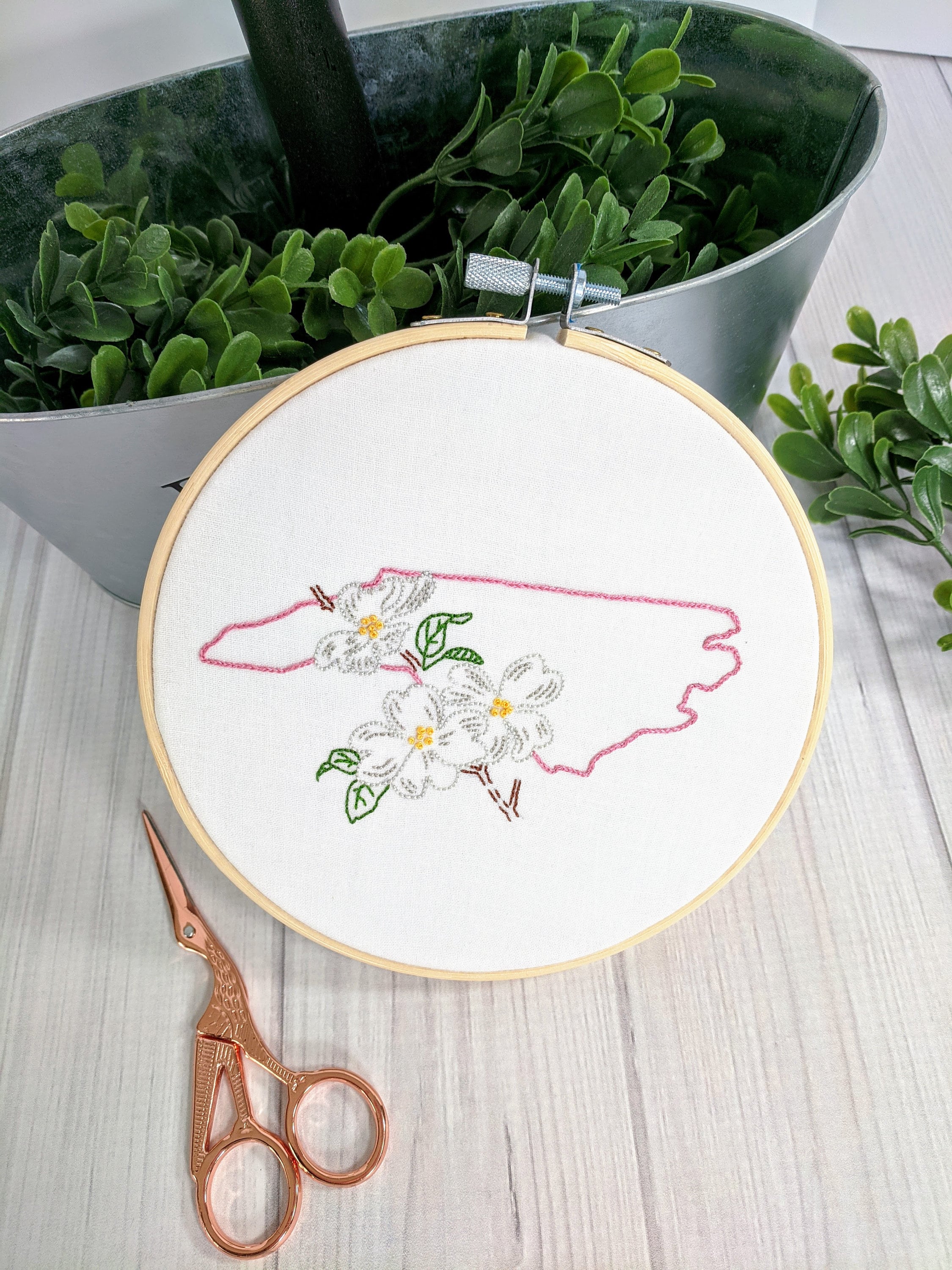 Digital Hand Embroidery Pattern I State of North Carolina Etsy