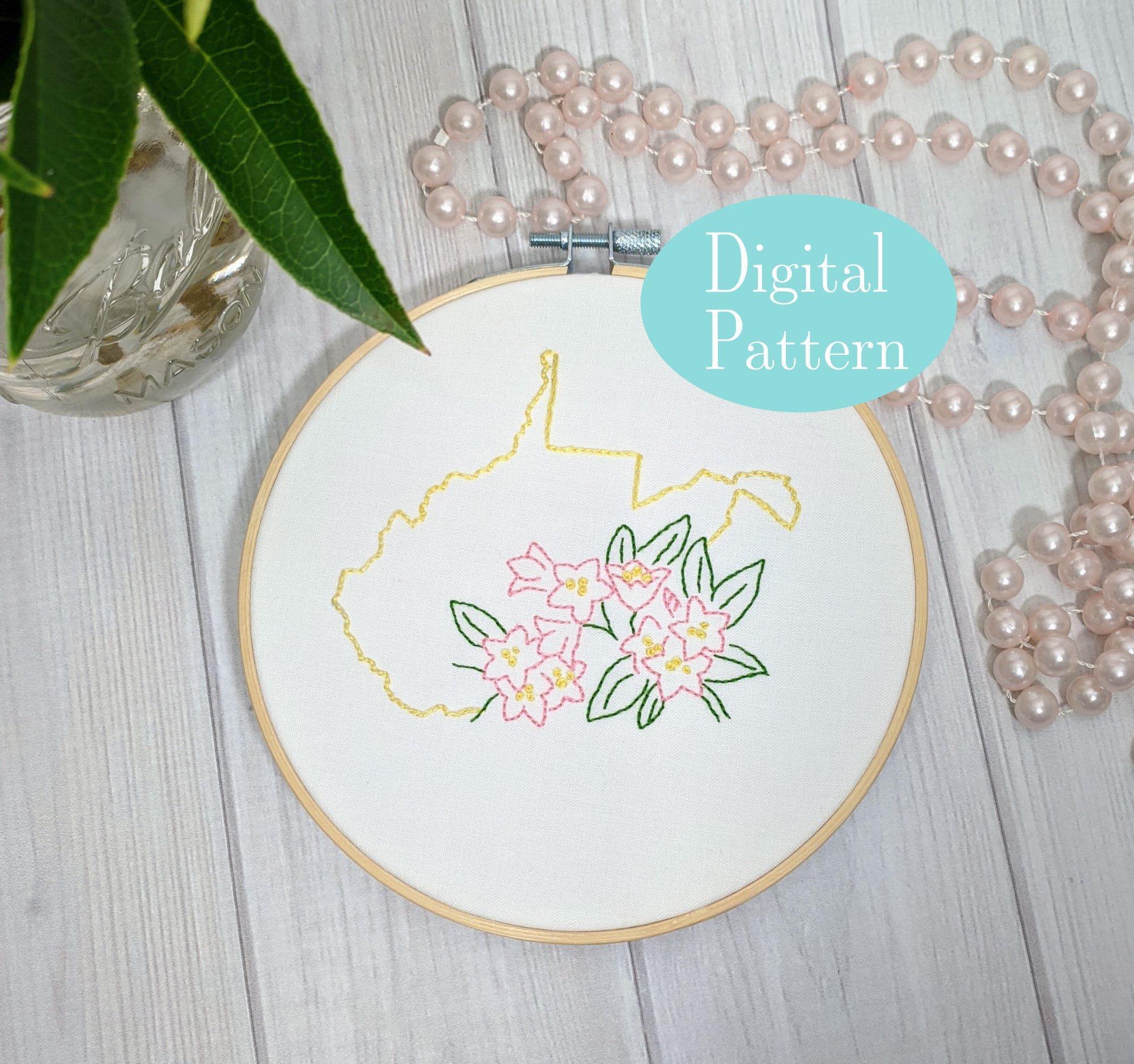 Digital Hand Embroidery Pattern I State of West Virginia - Etsy Ireland