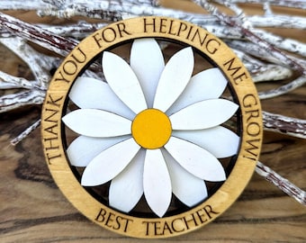 Personalised Teacher Thank You Daisy Fridge Magnet