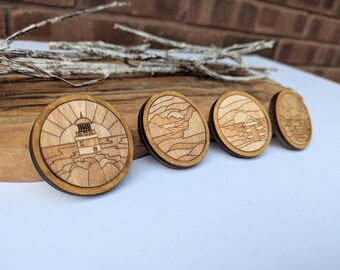 Beach Themed Fridge Magnets Set of 4