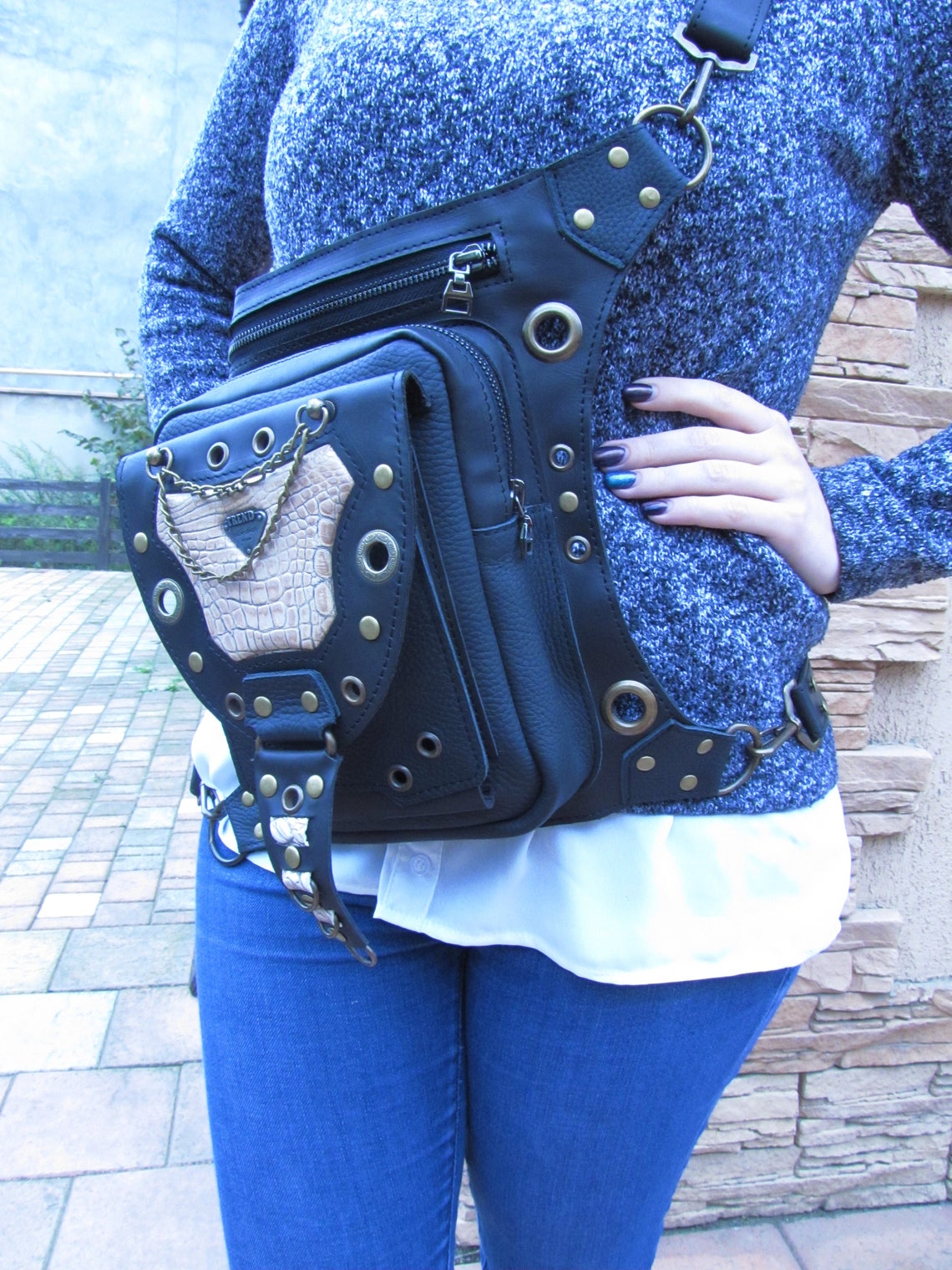 Holster leg hip bag waist leather women Thigh holster Etsy