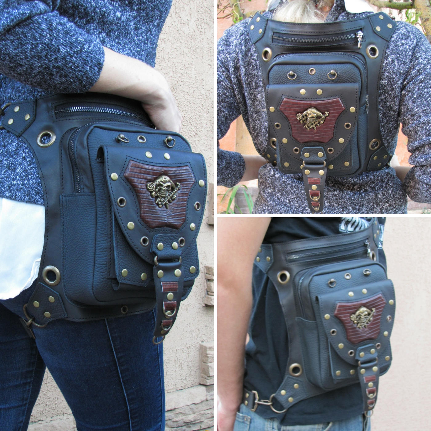 Holster bag Backpack holster Hip holster Leather hip bag Etsy