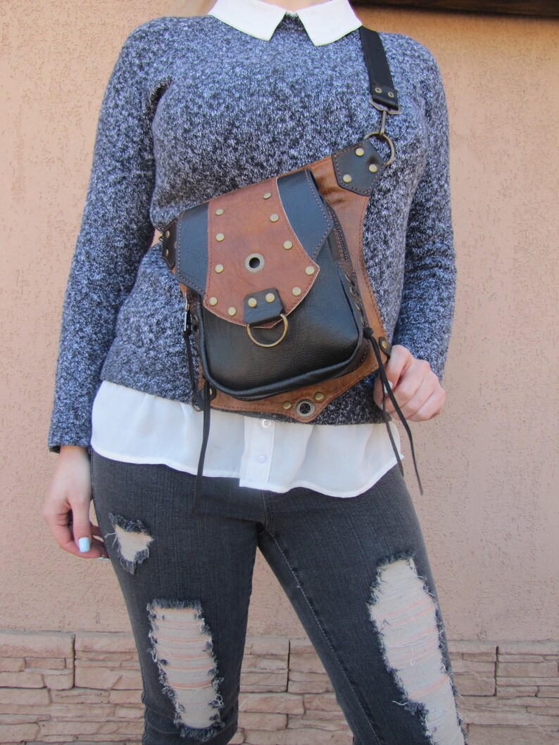 Hip holster leg bag leather women Thigh bag Leg holster bag Etsy
