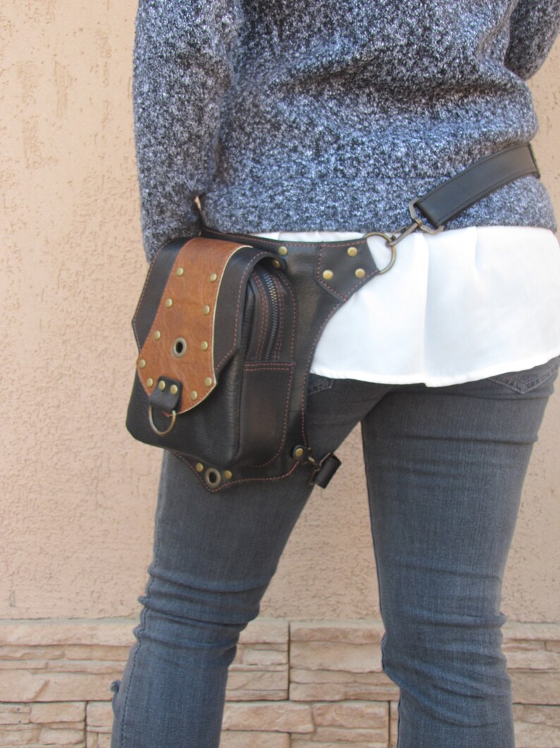 Holster leg hip bag leather women Thigh bag Leg holster bag Etsy