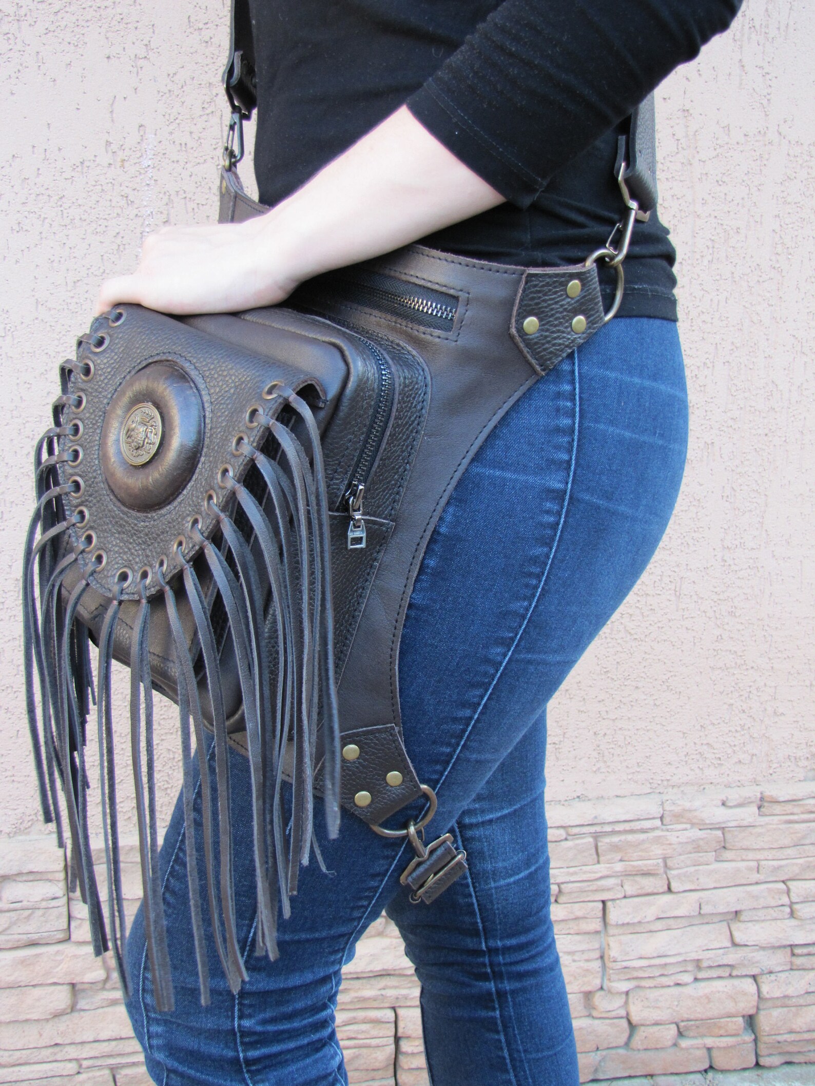 Hip bag & backpack Holster bag Women holster Leather hip Etsy