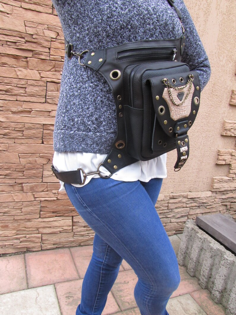 Holster leg hip bag waist leather women Thigh holster Etsy