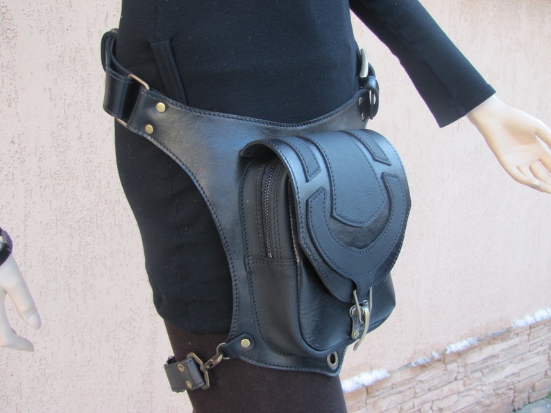Hip holster leg waist bag leather Thigh purse men Backpack Leg hip bag Travel bag Biker holster Festival weekend fanny packs women