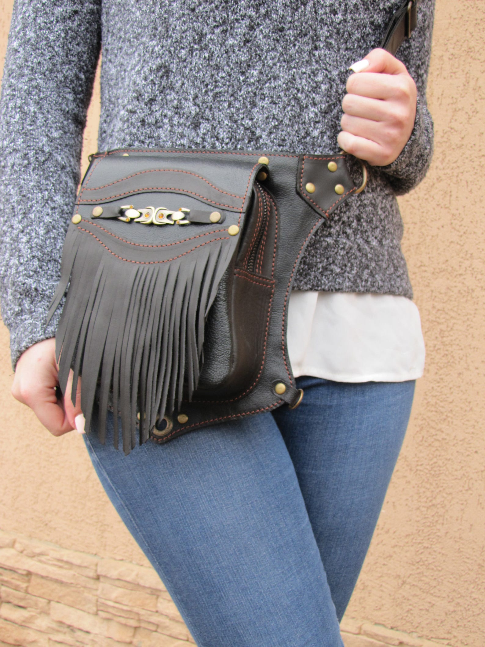 Leather hip bag Holster bag Women hip bag Leather holster Etsy