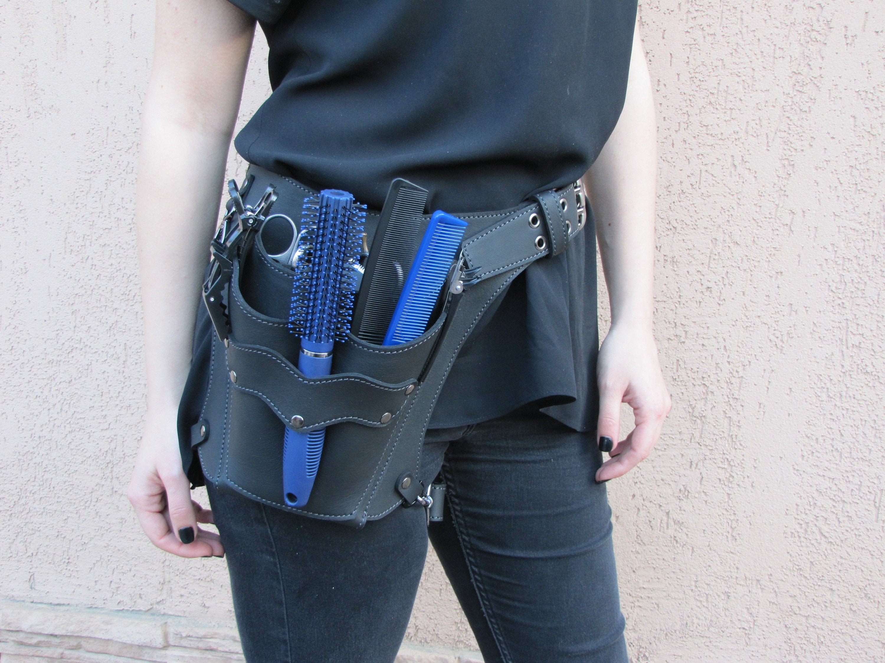 Stylist leather holster Shears hip bag leatherBarber hip Etsy