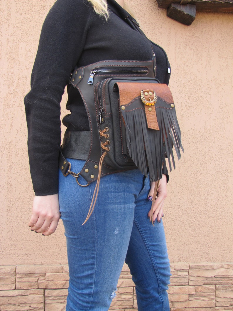 Holster bag women leather Backpack Thigh holster Leg holster Etsy
