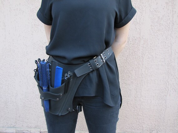 Stylist Leather Holster Shears Hip Bag Leatherbarber Hip Etsy