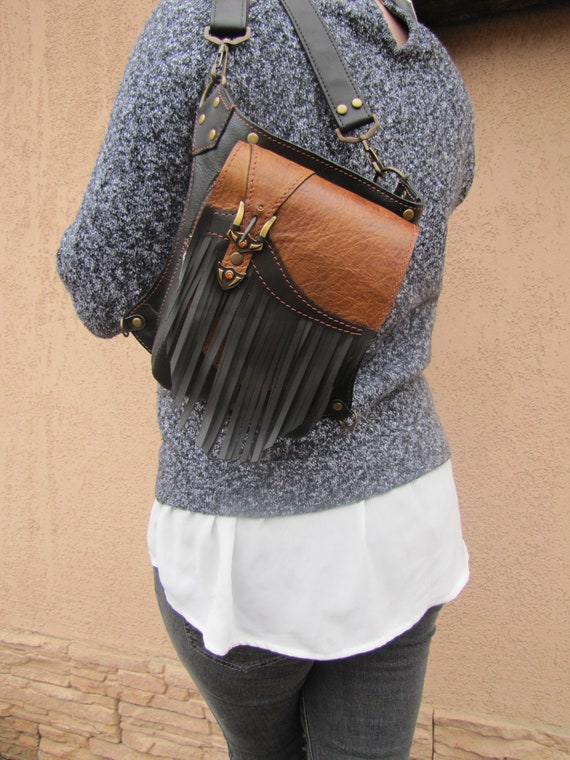 Holster bag women leather Leg holster bag Thigh bag Waist bag Etsy
