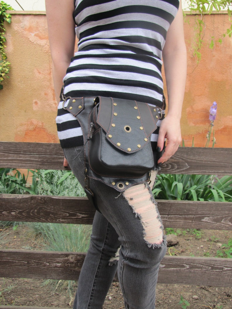 Utility Belt Leather Holster Bag Thigh Bag Hip Bag Leg Etsy
