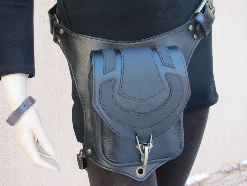 Hip holster leg waist bag leather Thigh purse men Backpack Leg hip bag Travel bag Biker holster Festival weekend fanny packs women