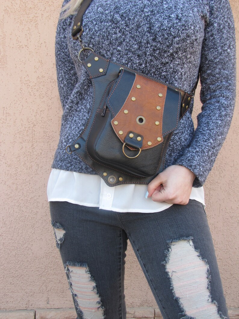 Holster leg hip bag leather women Thigh bag Leg holster bag Etsy