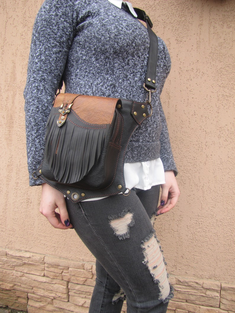 Holster bag women leather Leg holster bag Thigh bag Waist bag Etsy
