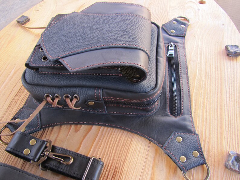 Holster Bag Leather Man Backpack Thigh Holster Leg Holster Etsy