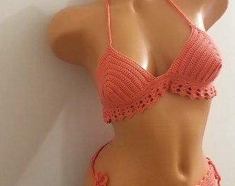 Bikini  High hip crochet bikini set brazilian crochet swimwear crochet swimsuit beachwear crochet bathingsuit boho bikini