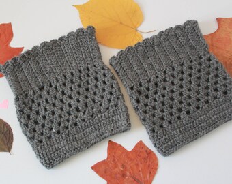 Women's Boot Cuffs, Crochet Leg Warmers, Made to Order