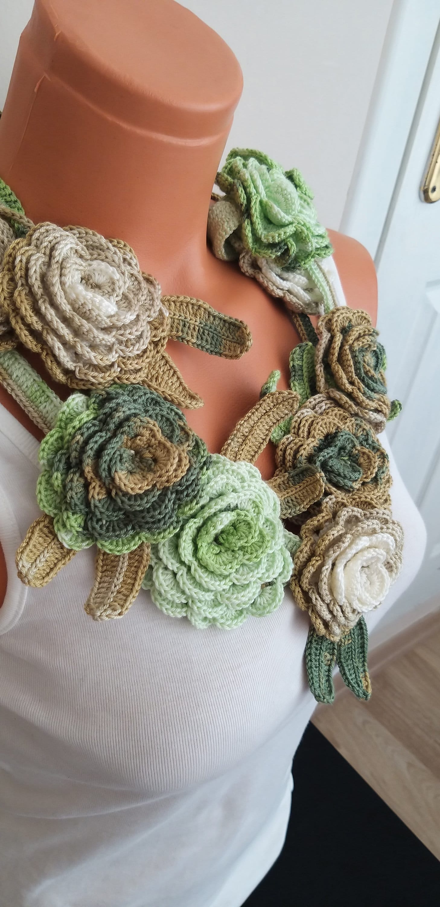 Crochet Lariat New Crochet Flower Necklace,flower Necklace,flower ...