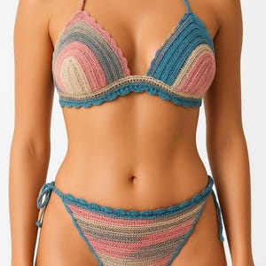 Bikini High hip crochet bikini set brazilian crochet swimwear crochet swimsuit beachwear crochet bathingsuit boho bikini