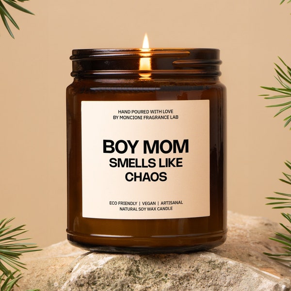 Boy Mom Chaos Candle, Embrace the Madness, Funny Mom Life Scent, Unique Gift for Mother, Humorous Parenting, Family Love