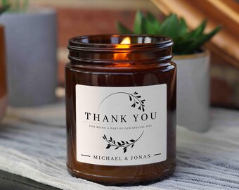 Thank you for being part of our special day candle, Personalised Candle, Scented Jar Candle, Couple Gift
